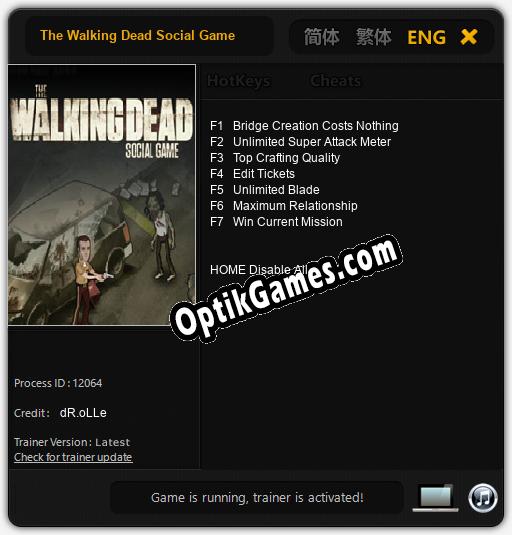 The Walking Dead Social Game: TRAINER AND CHEATS (V1.0.52)