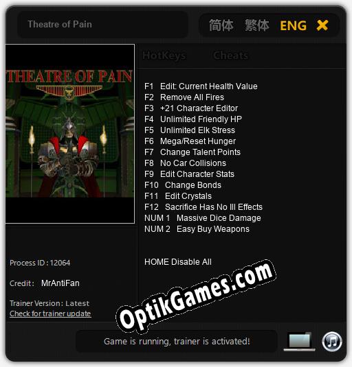 Trainer for Theatre of Pain [v1.0.5]