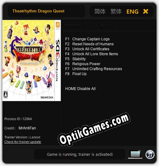 Theatrhythm Dragon Quest: Cheats, Trainer +8 [MrAntiFan]