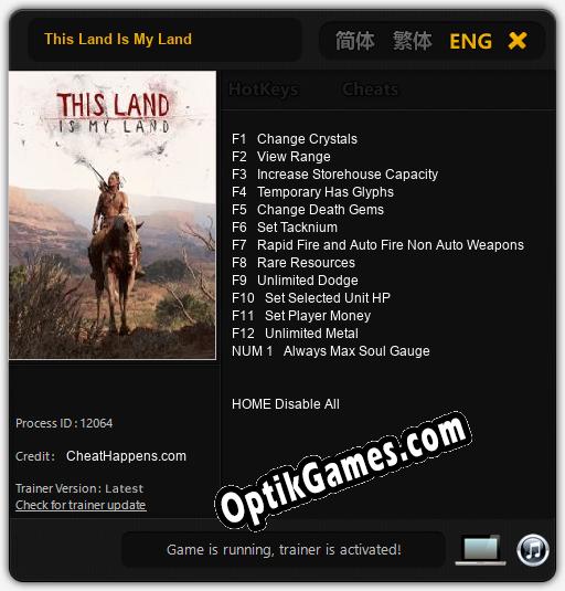 This Land Is My Land: Trainer +13 [v1.2]
