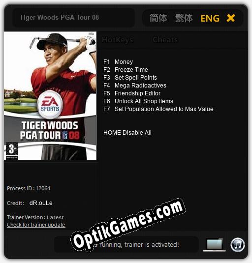 Trainer for Tiger Woods PGA Tour 08 [v1.0.3]