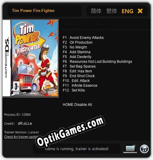Trainer for Tim Power Fire-Fighter [v1.0.6]