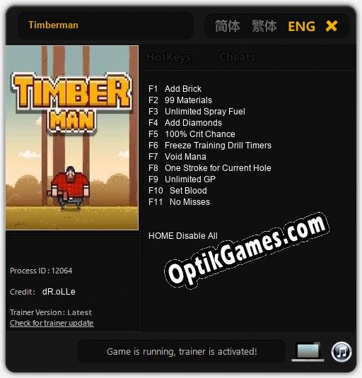 Timberman: Cheats, Trainer +11 [dR.oLLe]