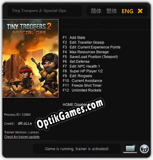 Trainer for Tiny Troopers 2: Special Ops [v1.0.3]