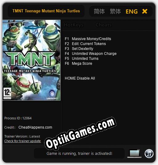 TMNT Teenage Mutant Ninja Turtles: Cheats, Trainer +6 [CheatHappens.com]