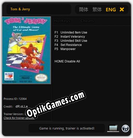 Tom & Jerry: Cheats, Trainer +5 [dR.oLLe]