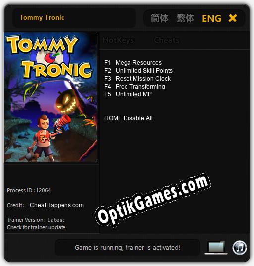 Tommy Tronic: TRAINER AND CHEATS (V1.0.66)