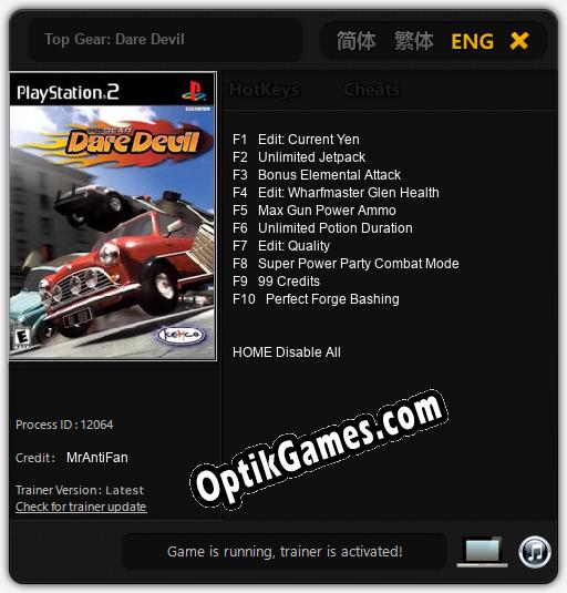 Top Gear: Dare Devil: TRAINER AND CHEATS (V1.0.83)