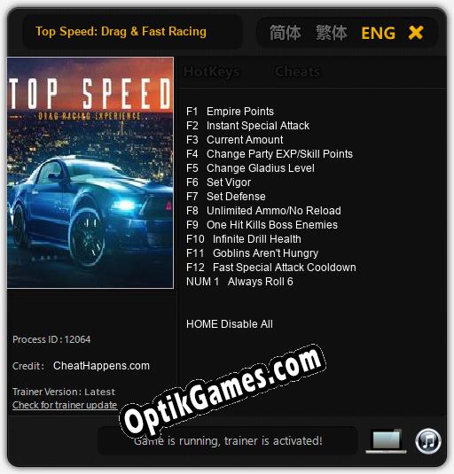 Top Speed: Drag & Fast Racing: Trainer +13 [v1.5]