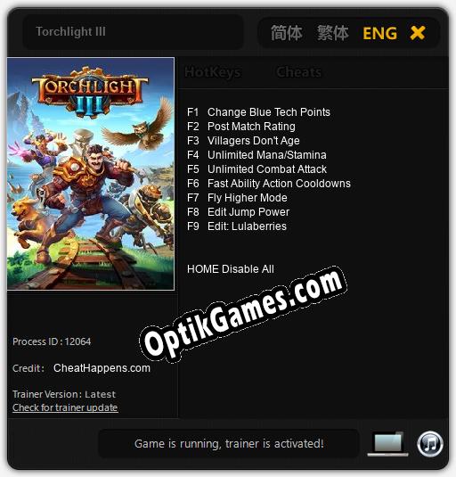 Torchlight III: TRAINER AND CHEATS (V1.0.69)