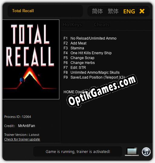Total Recall: Trainer +9 [v1.9]