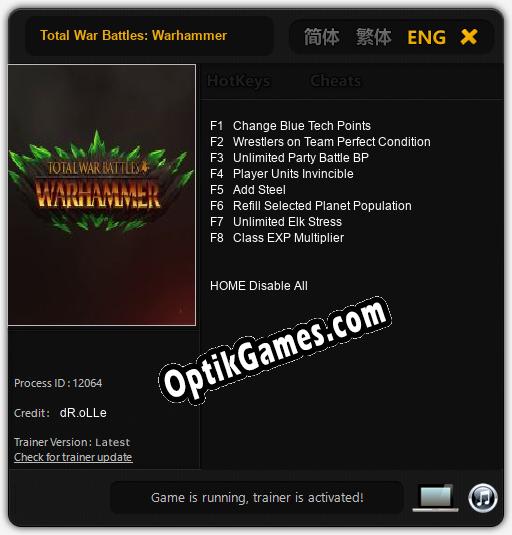 Trainer for Total War Battles: Warhammer [v1.0.5]