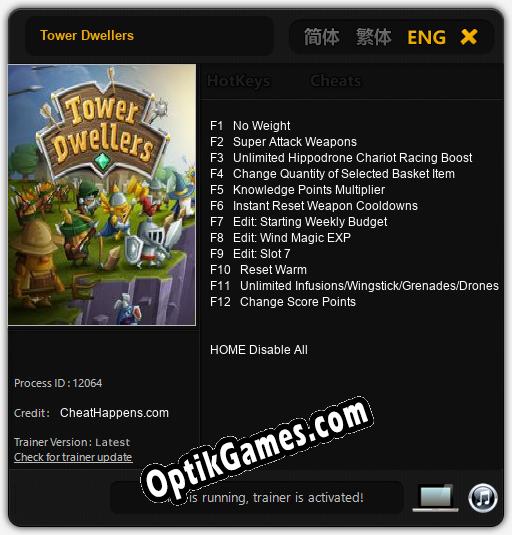 Tower Dwellers: Trainer +12 [v1.5]