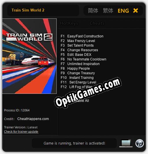 Train Sim World 2: TRAINER AND CHEATS (V1.0.72)