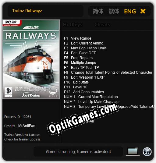 Trainer for Trainz Railwayz [v1.0.8]