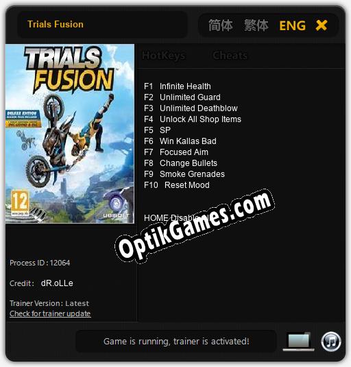 Trials Fusion: TRAINER AND CHEATS (V1.0.97)