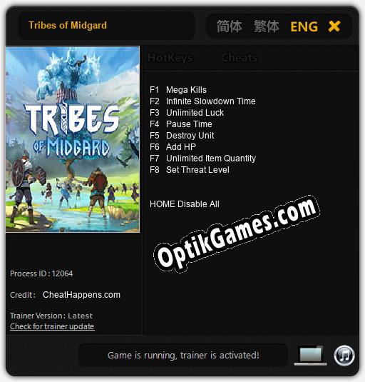 Tribes of Midgard: Trainer +8 [v1.6]