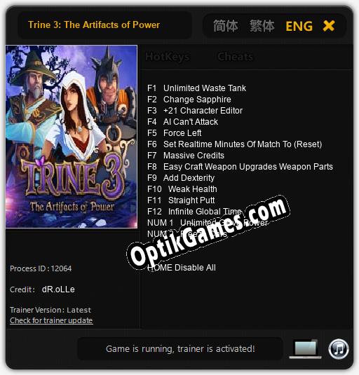 Trine 3: The Artifacts of Power: TRAINER AND CHEATS (V1.0.38)