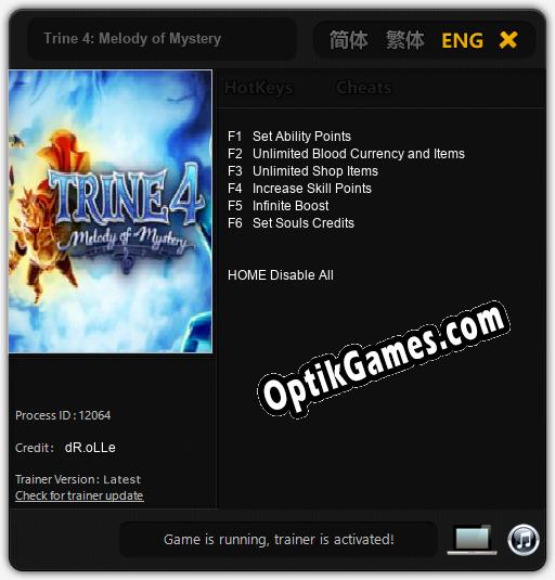 Trine 4: Melody of Mystery: TRAINER AND CHEATS (V1.0.33)