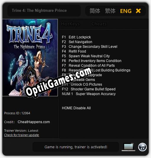 Trainer for Trine 4: The Nightmare Prince [v1.0.5]