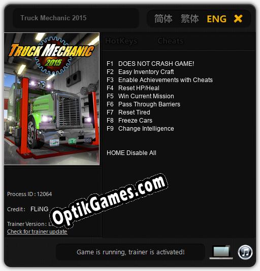 Truck Mechanic 2015: TRAINER AND CHEATS (V1.0.24)