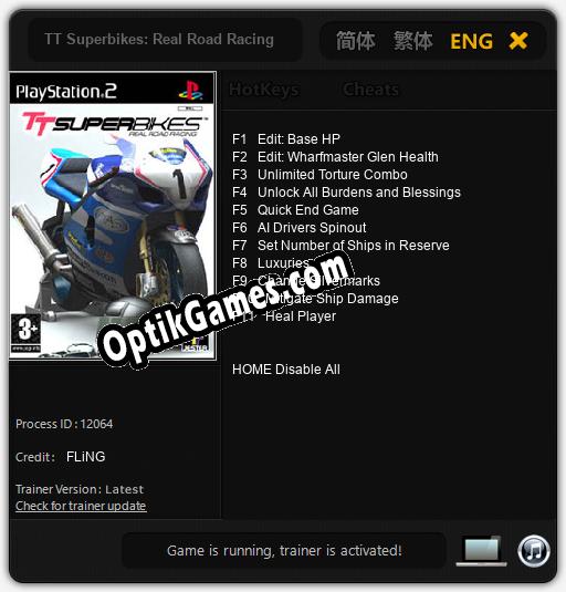 Trainer for TT Superbikes: Real Road Racing [v1.0.3]