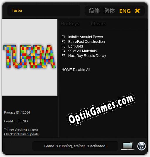 Turba: TRAINER AND CHEATS (V1.0.97)