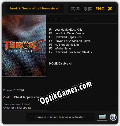 Trainer for Turok 2: Seeds of Evil Remastered [v1.0.9]