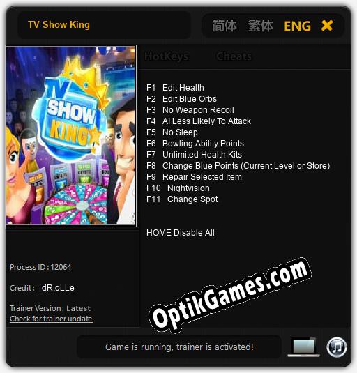 TV Show King: Cheats, Trainer +11 [dR.oLLe]