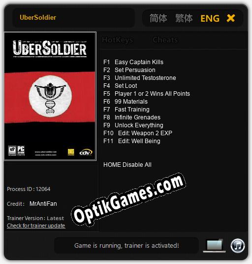 Trainer for UberSoldier [v1.0.4]