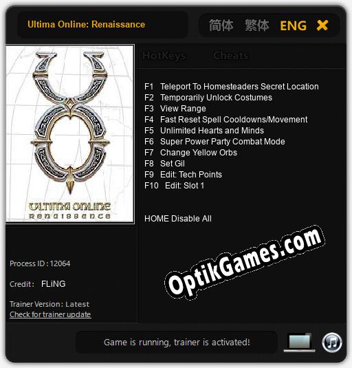 Ultima Online: Renaissance: Trainer +10 [v1.7]