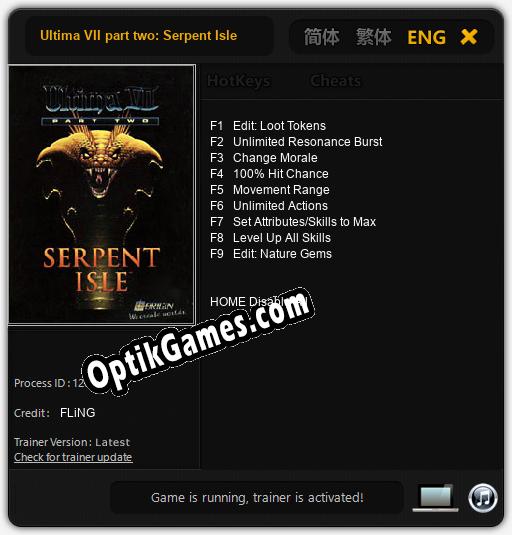 Ultima VII part two: Serpent Isle: Trainer +9 [v1.6]