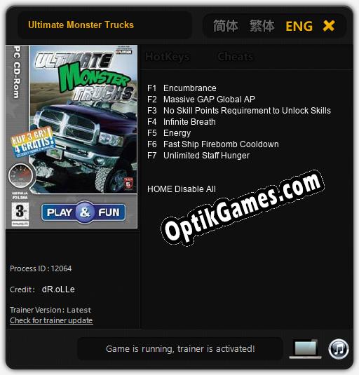 Ultimate Monster Trucks: Cheats, Trainer +7 [dR.oLLe]