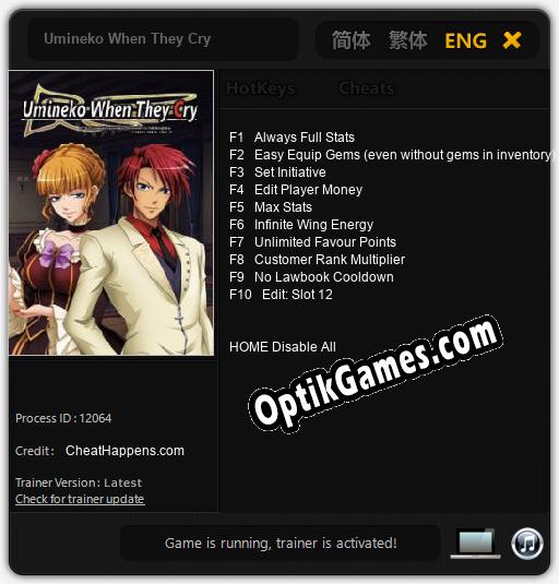 Umineko When They Cry: Cheats, Trainer +10 [CheatHappens.com]