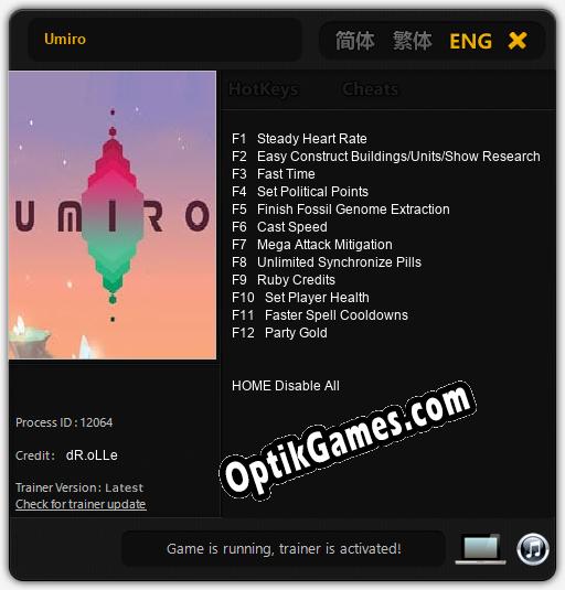 Umiro: TRAINER AND CHEATS (V1.0.70)