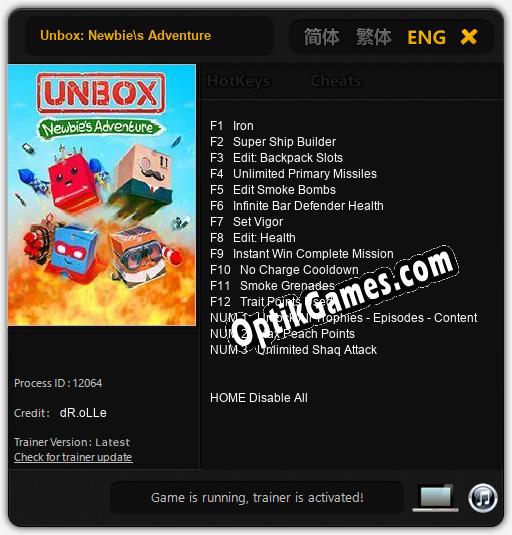 Unbox: Newbies Adventure: Cheats, Trainer +15 [dR.oLLe]