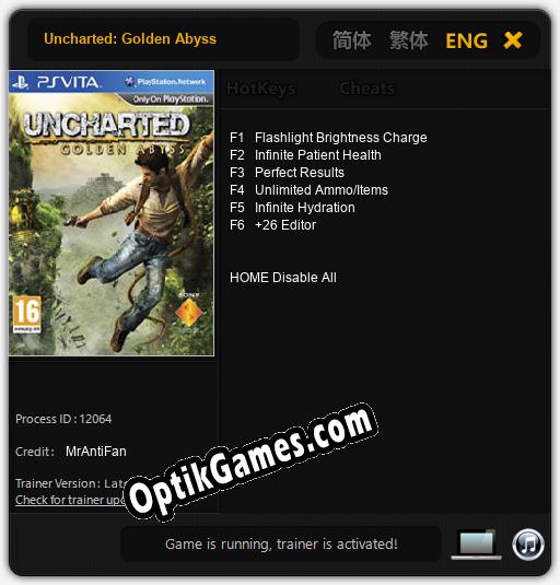 Uncharted: Golden Abyss: Cheats, Trainer +6 [MrAntiFan]