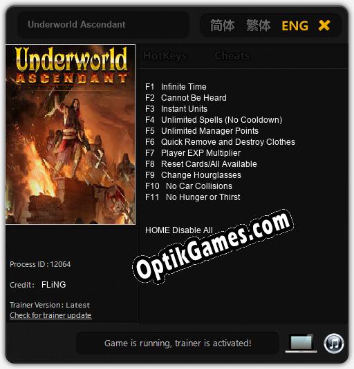 Underworld Ascendant: TRAINER AND CHEATS (V1.0.84)