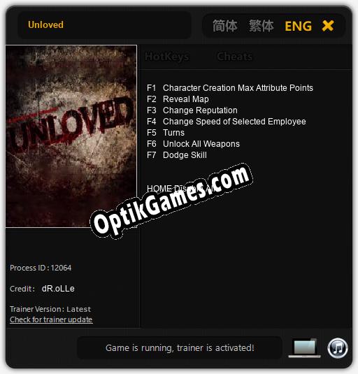 Unloved: Trainer +7 [v1.6]