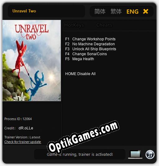 Trainer for Unravel Two [v1.0.1]