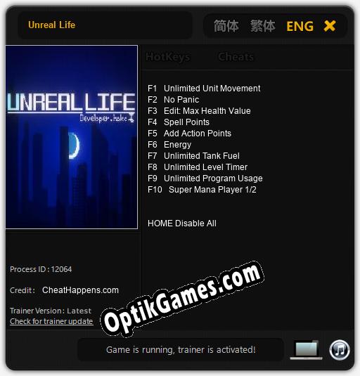 Unreal Life: TRAINER AND CHEATS (V1.0.19)