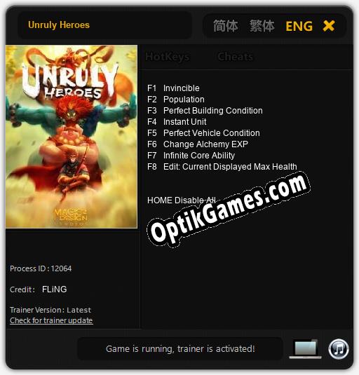 Unruly Heroes: Trainer +8 [v1.5]