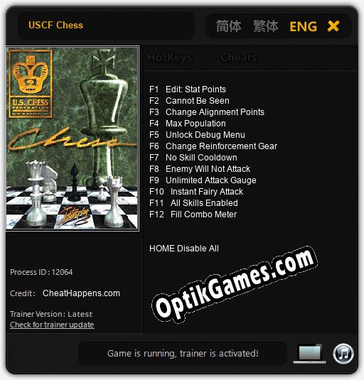 USCF Chess: Cheats, Trainer +12 [CheatHappens.com]