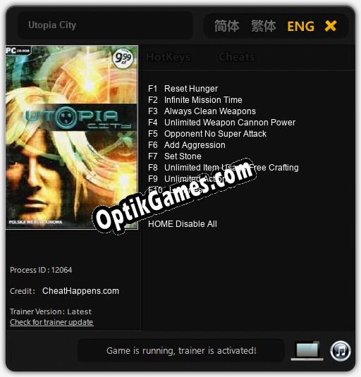 Utopia City: Cheats, Trainer +10 [CheatHappens.com]