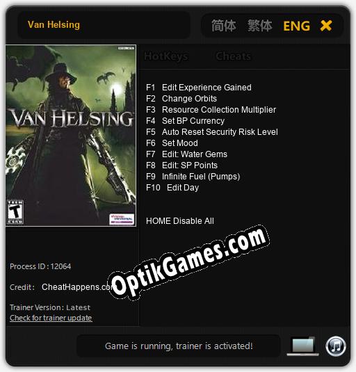 Van Helsing: TRAINER AND CHEATS (V1.0.53)