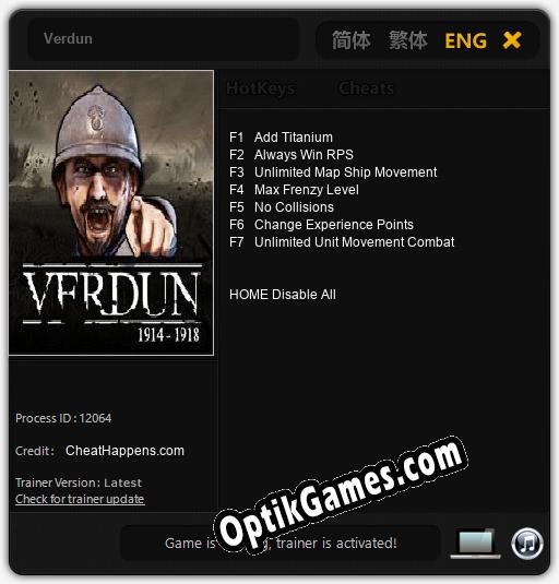 Trainer for Verdun [v1.0.9]