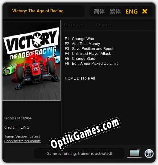 Victory: The Age of Racing: TRAINER AND CHEATS (V1.0.56)