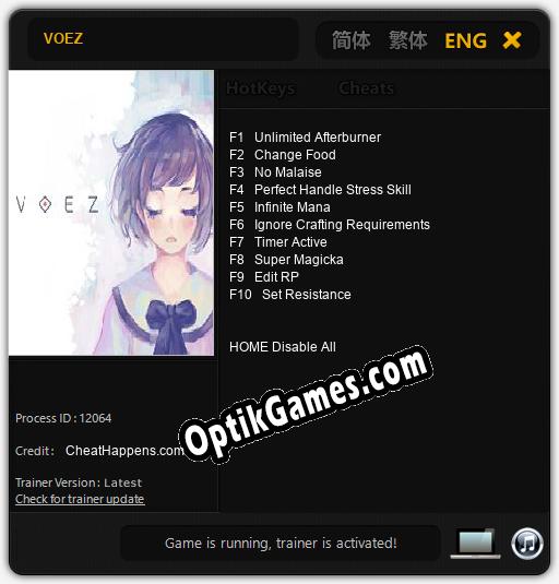 VOEZ: TRAINER AND CHEATS (V1.0.75)