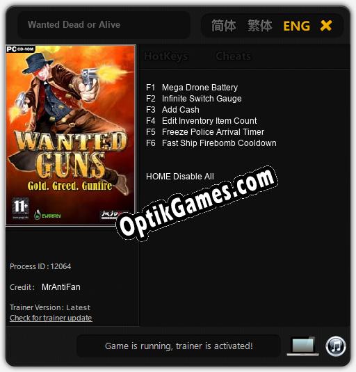 Wanted Dead or Alive: Trainer +6 [v1.6]