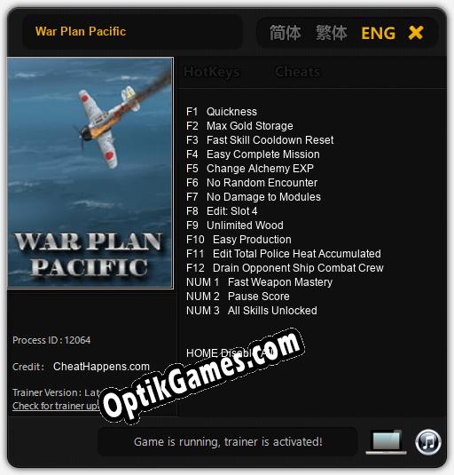 War Plan Pacific: TRAINER AND CHEATS (V1.0.99)